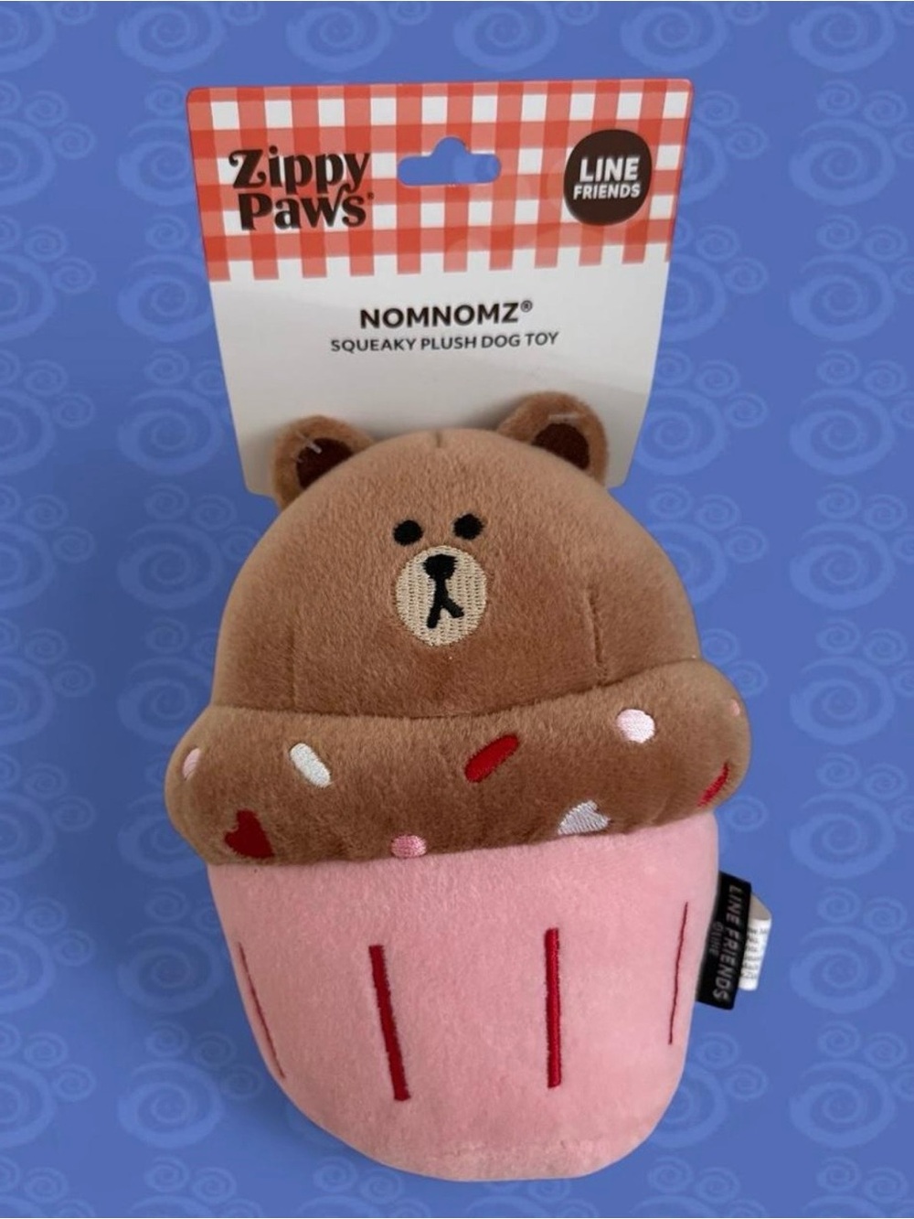 Zippy Paws NomNomz Brown Bear Cupcake
Squeaky Plush Dog Toy Line Friends